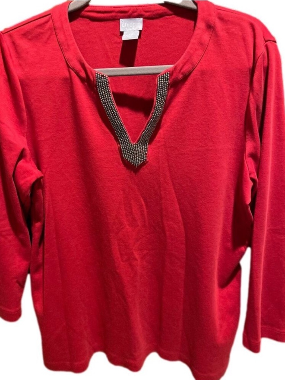 78. WOMENS CHICO’S 2P/LP DETAIL TOP